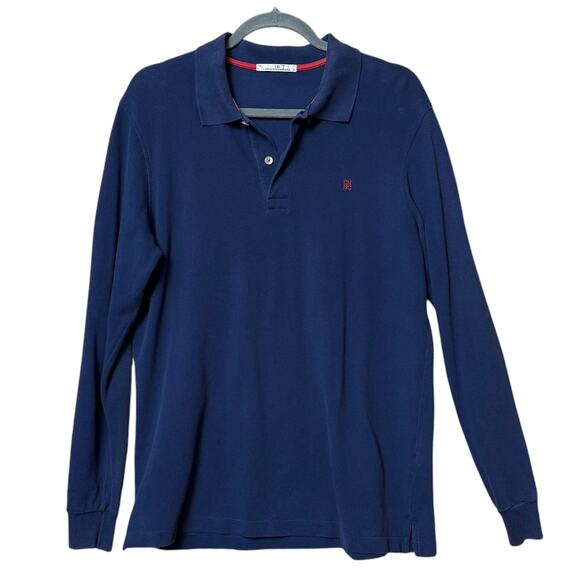 Carolina Herrera Other - Carolina Herrera Logo Polo Shirt Long Sleeves M Navy Blue 100% Cotton